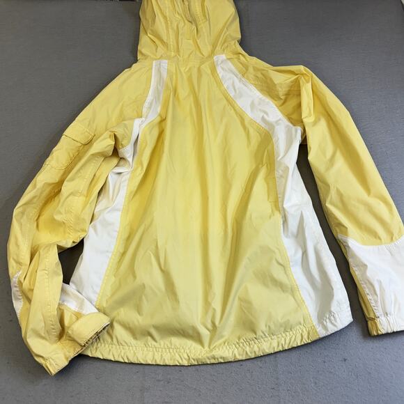 Columbia Jacket Womens Small Omni Tech Yellow White Waterproof Breathable Coat - Picture 11 of 12